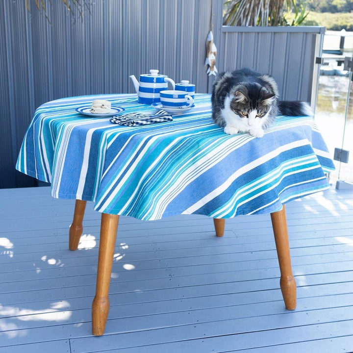 Round Striped Tablecloth - Ruby's Home Store