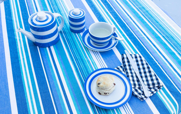 Round Striped Tablecloth - Rubys Home Store 