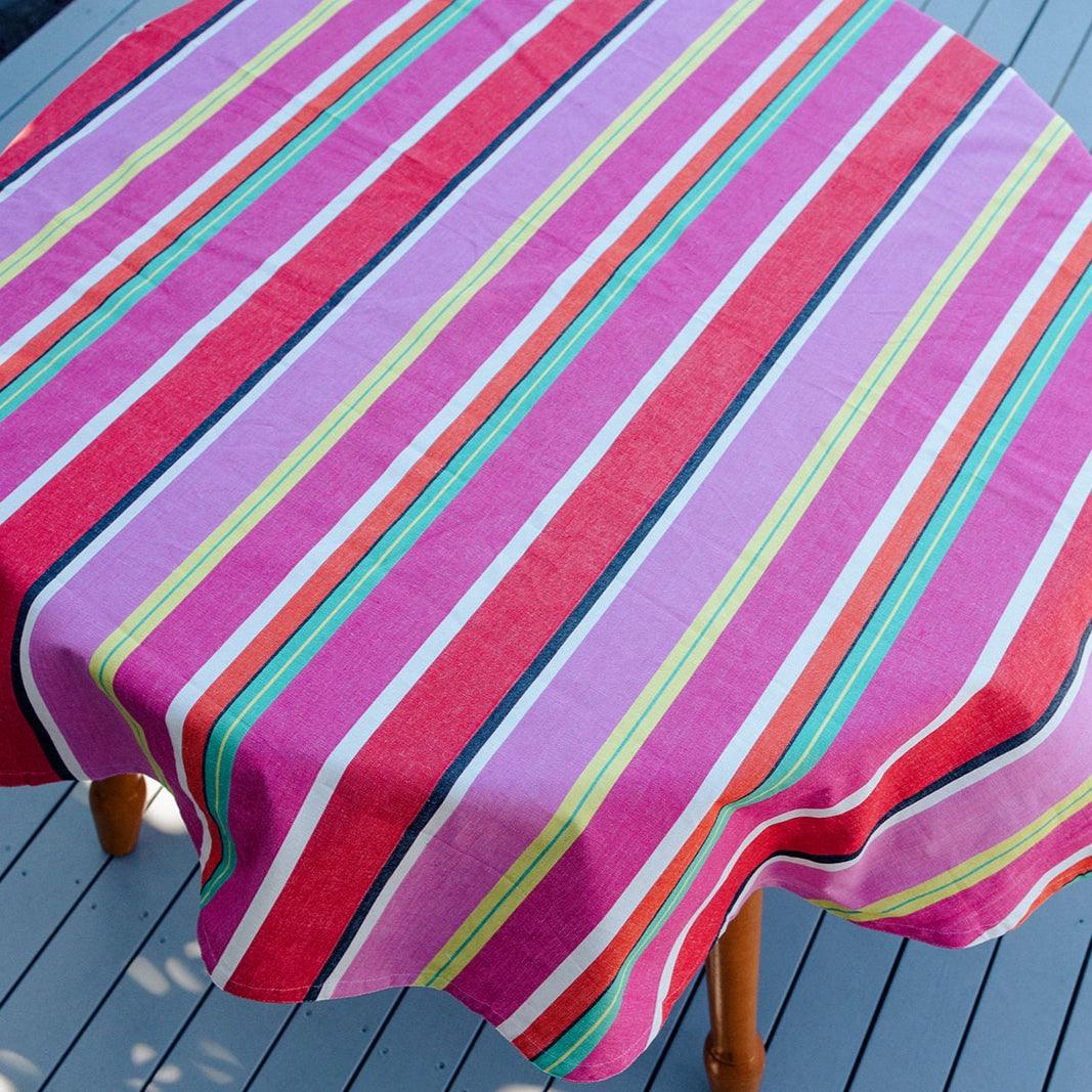 Round Striped Tablecloth - Ruby's Home Store