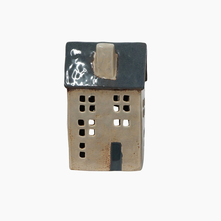 Saint Malo Tea Light House Blue Roof - Ruby's Home Store