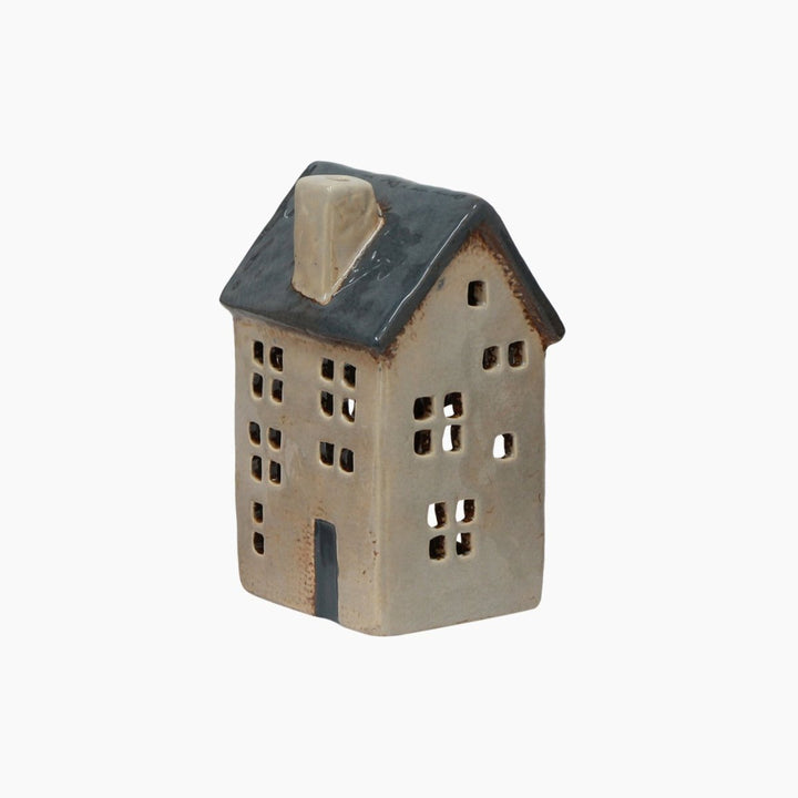 Saint Malo Tea Light House Blue Roof - Ruby's Home Store
