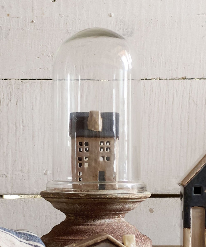 Saint Malo Tea Light House Blue Roof - Ruby's Home Store