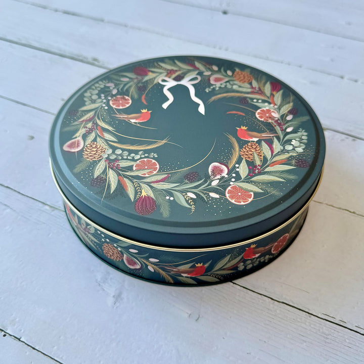 Christmas Wreath Small Round Tin - Sara Miller