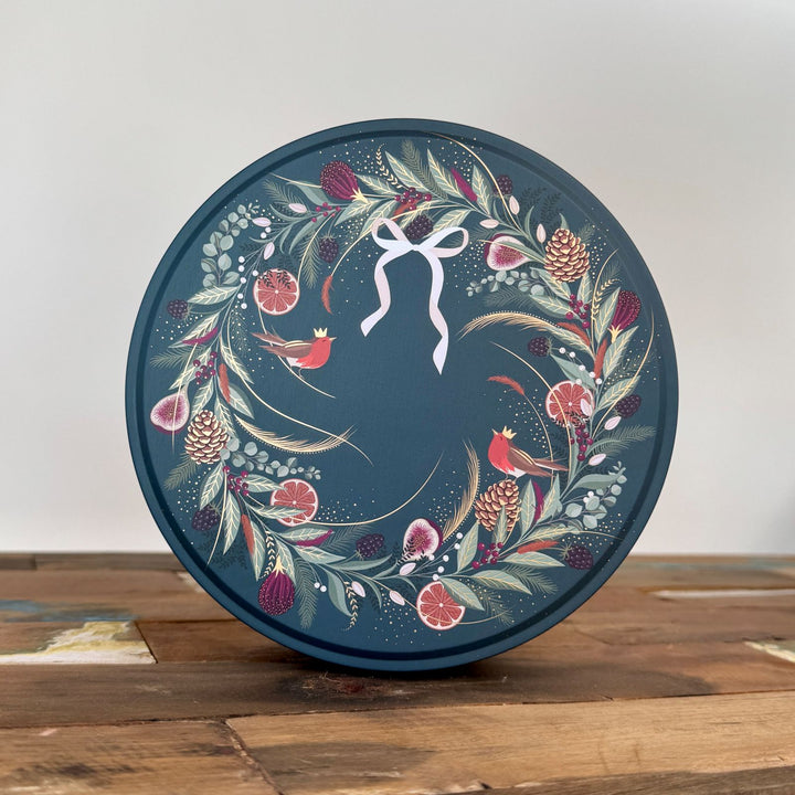 Christmas Wreath Small Round Tin - Sara Miller