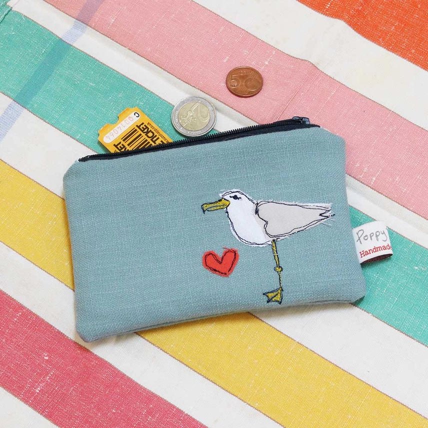Seagull Embroidered Coin Purse - Poppy Treffry - Ruby's Home Store