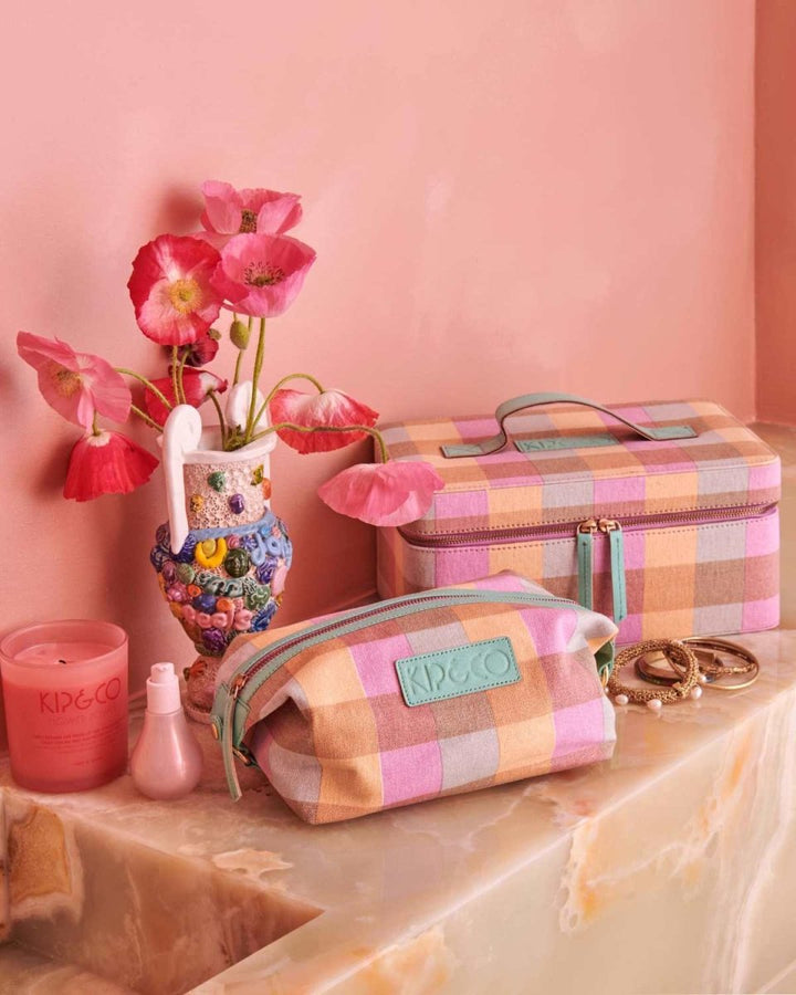 Sherbet Tartan Toiletry Bag - Kip & Co - Ruby's Home Store