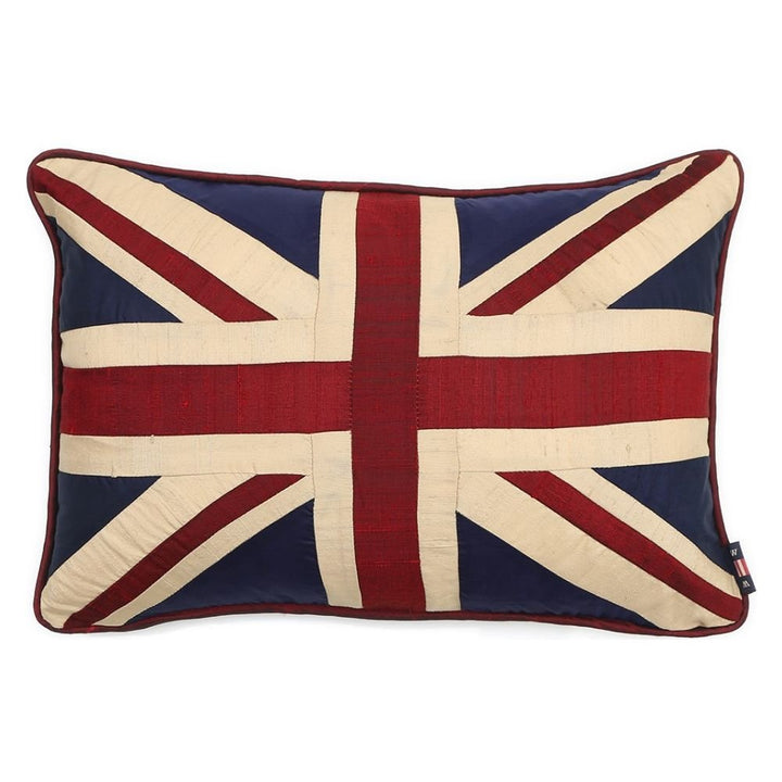 Silk Union Jack Cushion - Ruby&
