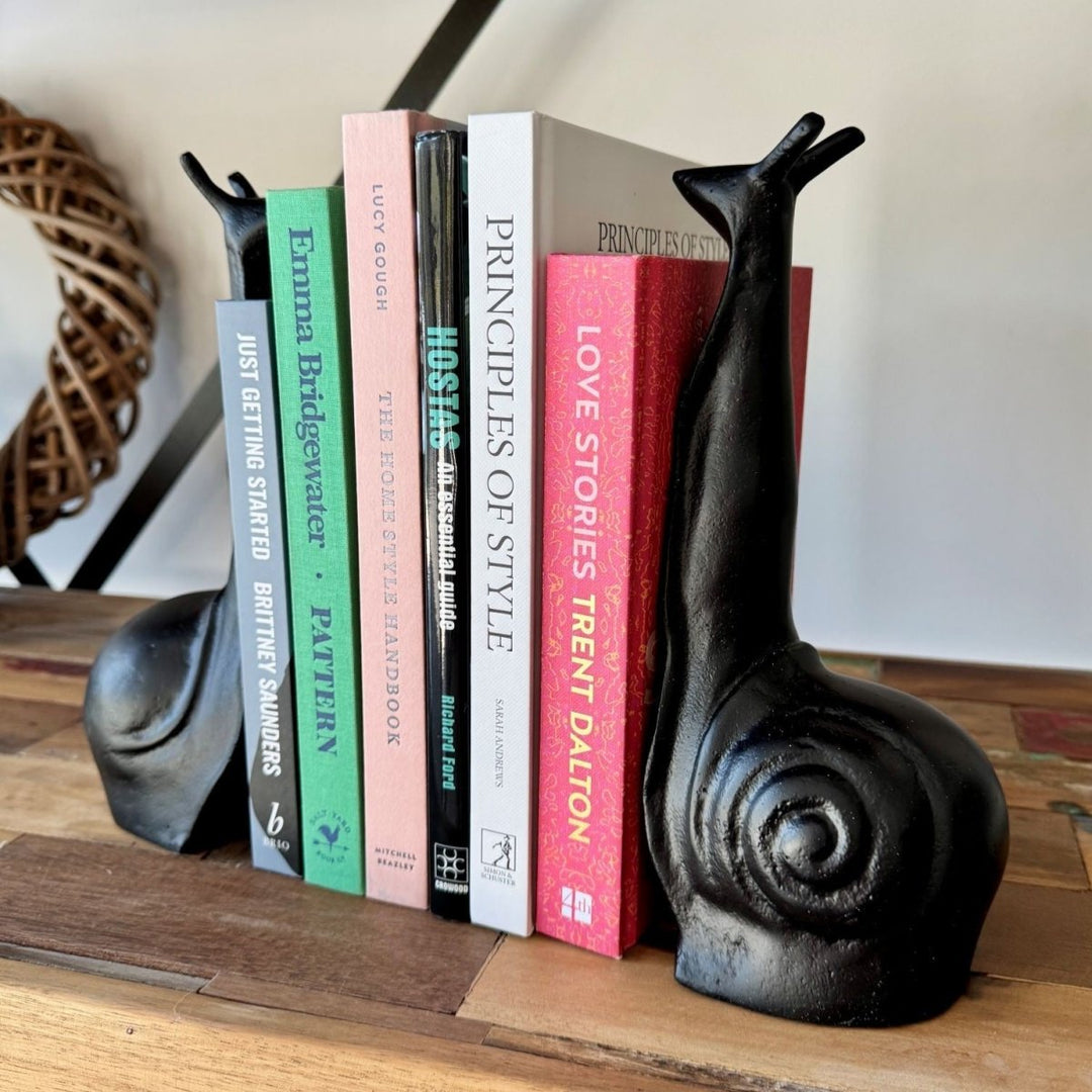 Snail Bookends - Black - White Moose - Ruby's Home Store
