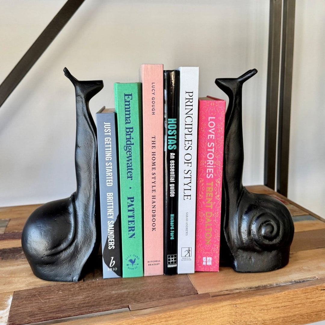 Snail Bookends - Black - White Moose - Ruby's Home Store