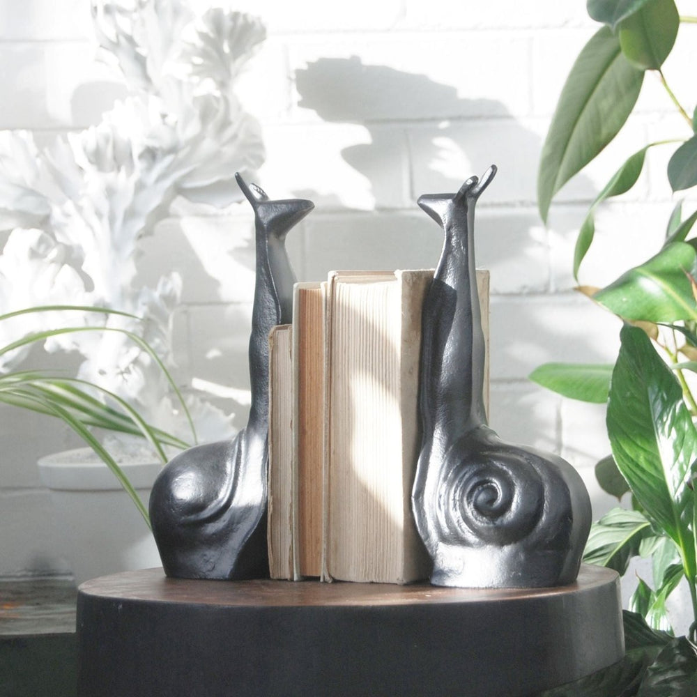 Snail Bookends - Black - White Moose - Ruby's Home Store