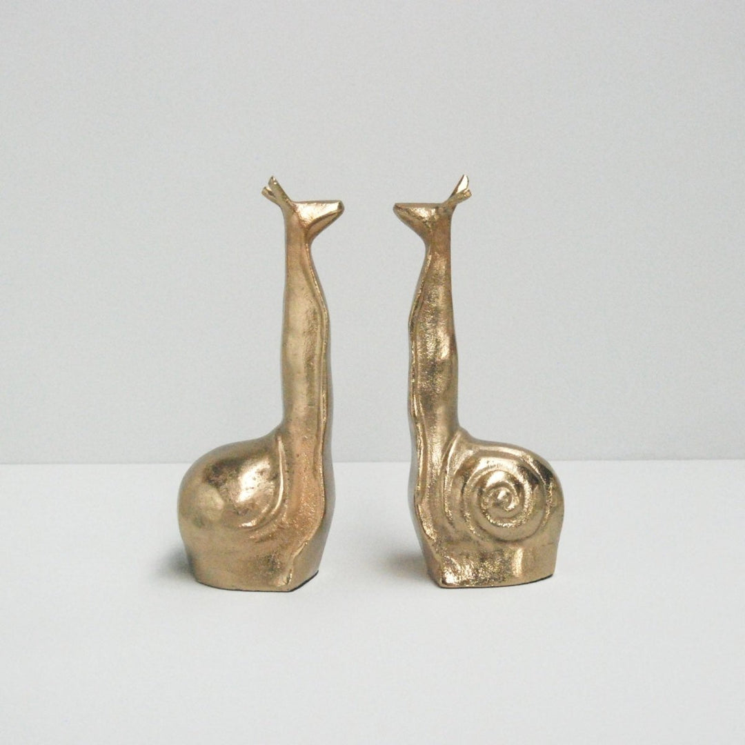 Snail Bookends - Gold - White Moose - Ruby's Home Store
