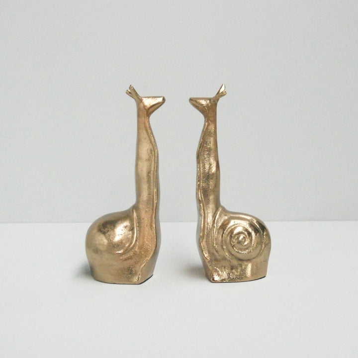 Snail Bookends - Gold - White Moose - Ruby's Home Store