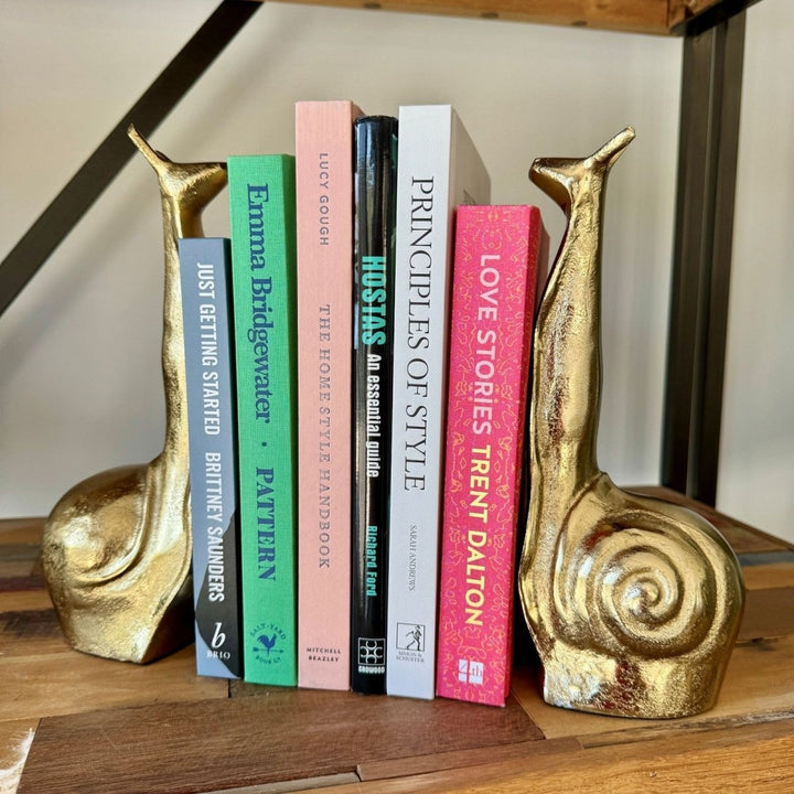 Snail Bookends - Gold - White Moose - Ruby's Home Store