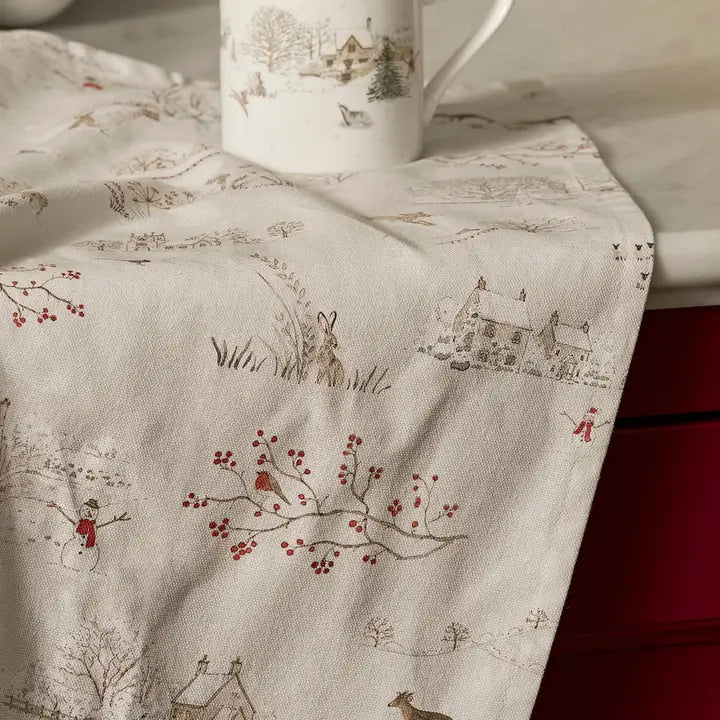 Sophie Allport Snowy Village Tea Towel