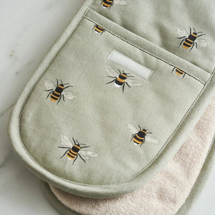 Sophie Allport Bees Double Oven Glove - Ruby&