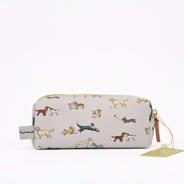 Sophie Allport Doggy Day Care Faux Leather Pencil/Cosmetic Case - Ruby&