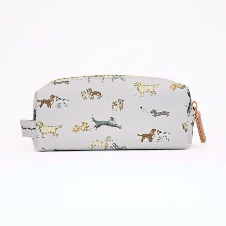 Sophie Allport Doggy Day Care Faux Leather Pencil/Cosmetic Case - Ruby&