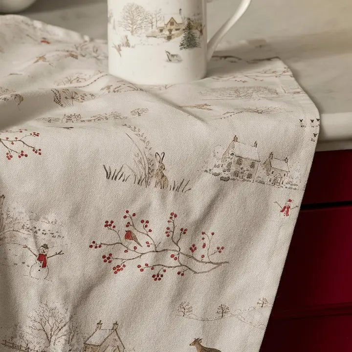 Sophie Allport Snowy Village Tea Towel - Ruby's Home Store