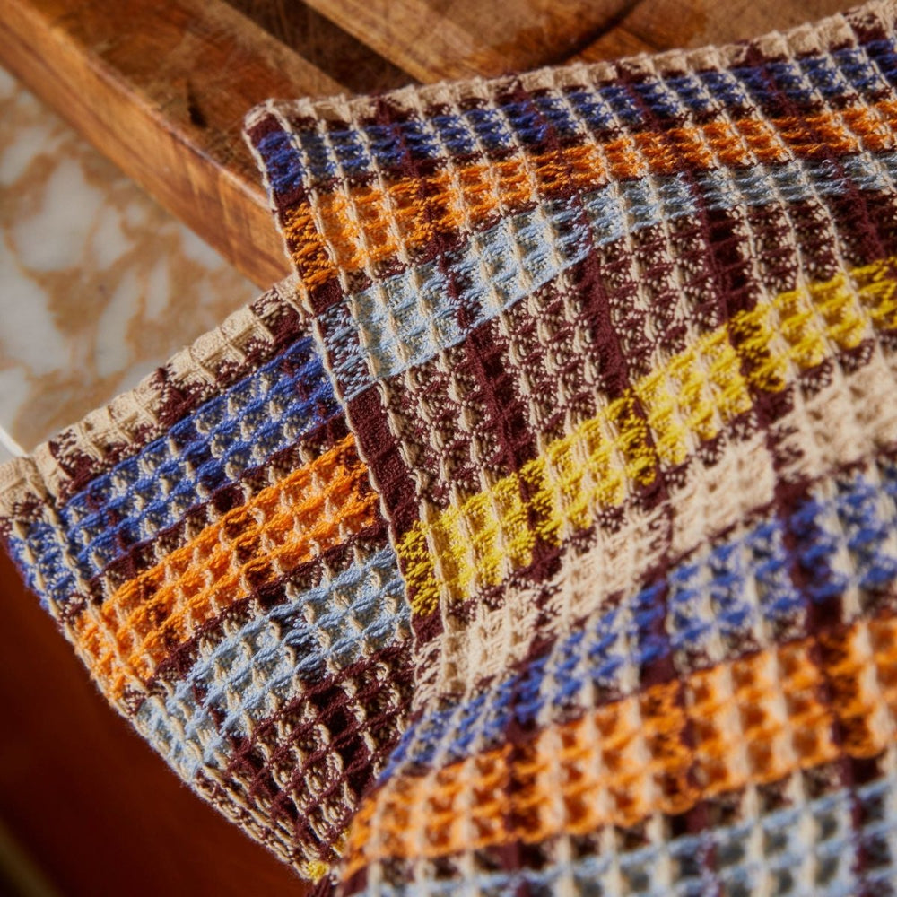 Stela Check Tea Towel - Cornflower - Sage x Clare - Ruby's Home Store