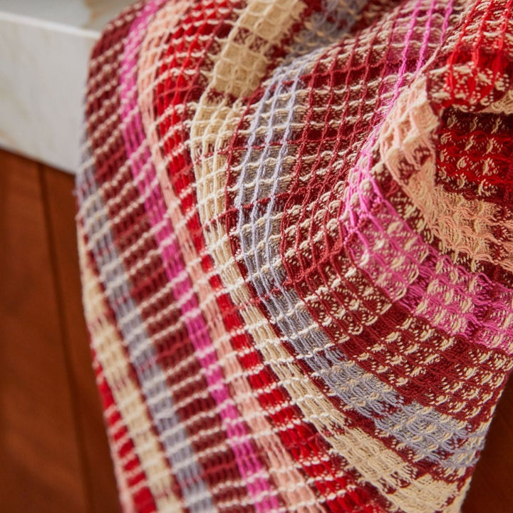 Stela Check Tea Towel - Pansy - Sage x Clare - Ruby&