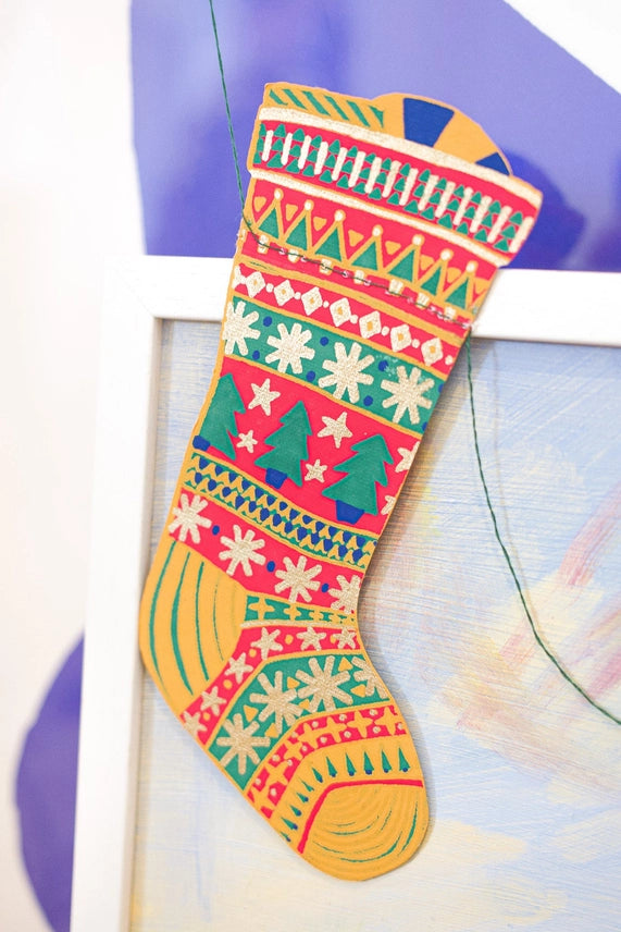 Festive Stockings Sewn Garland - East End Press