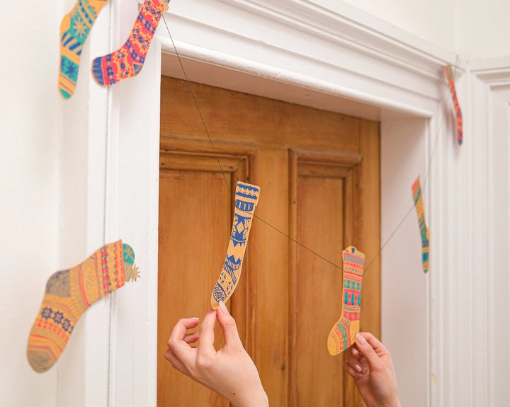 Festive Stockings Sewn Garland - East End Press