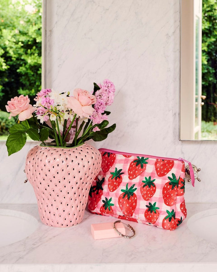 Strawberry Jam Quilted Cotton Toiletry Bag - Kip & Co - Ruby's Home Store