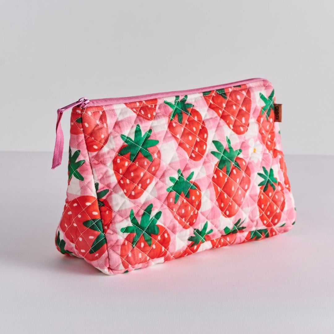 Strawberry Jam Quilted Cotton Toiletry Bag - Kip & Co - Ruby's Home Store