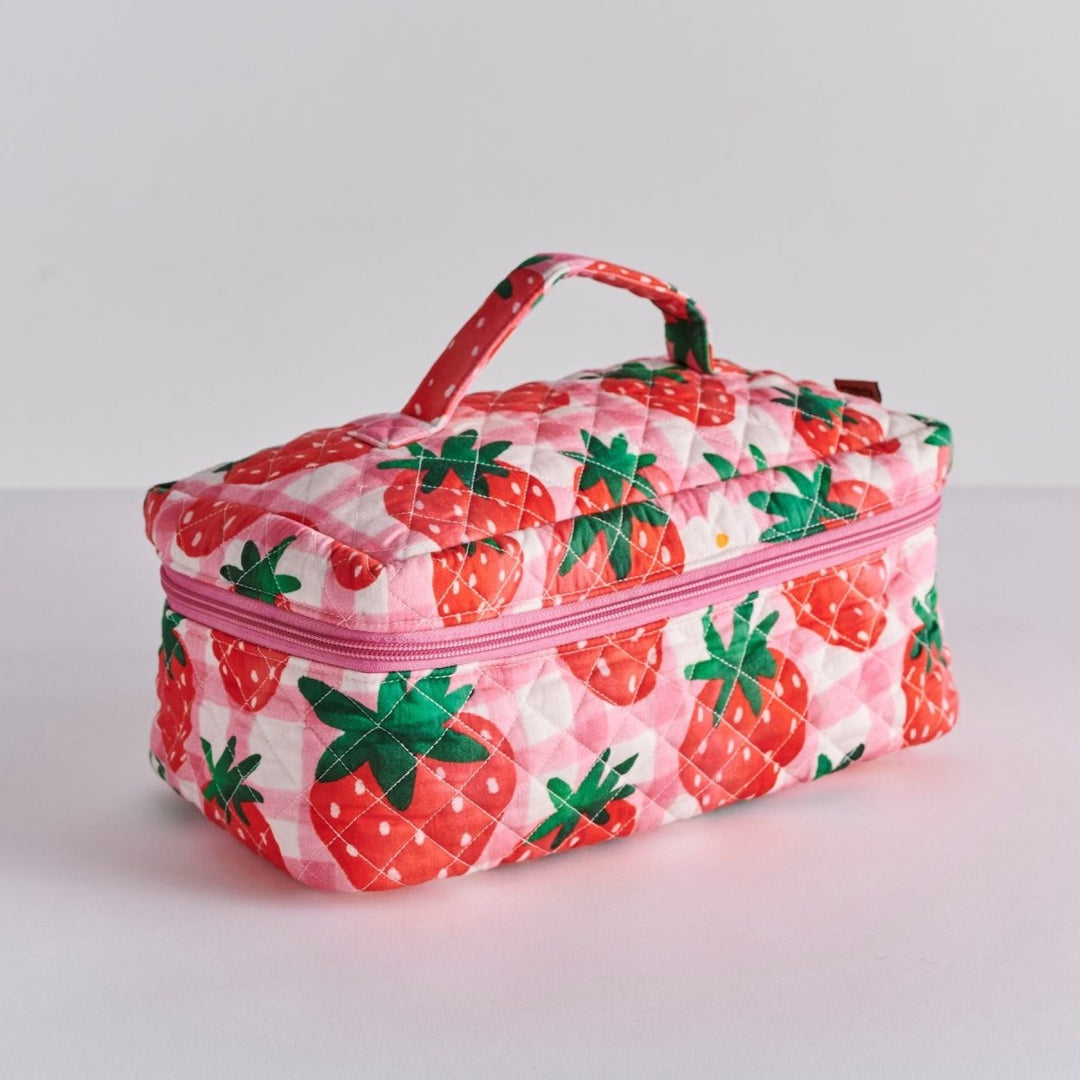 Strawberry Jam Quilted Cotton Toiletry Case - Kip & Co - Ruby's Home Store