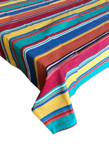 Striped Rectangle Cotton Tablecloth - Ruby's Home Store