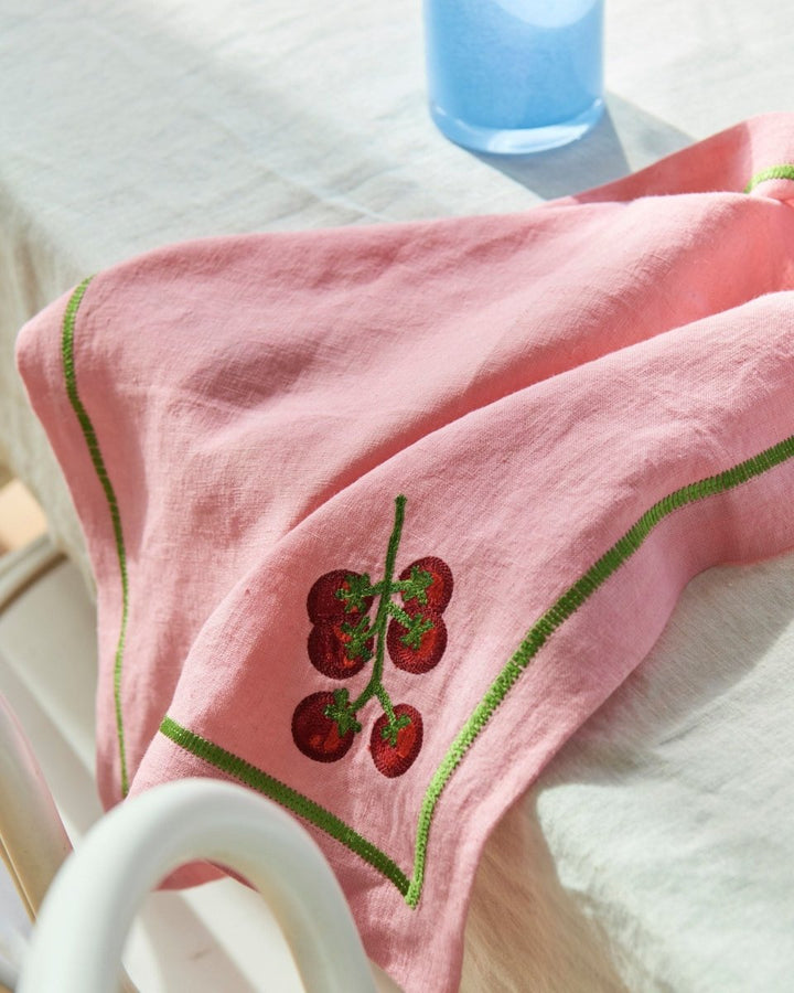 Supper Club Embroidered Linen 4P Napkin Set - Kip & Co - Ruby's Home Store