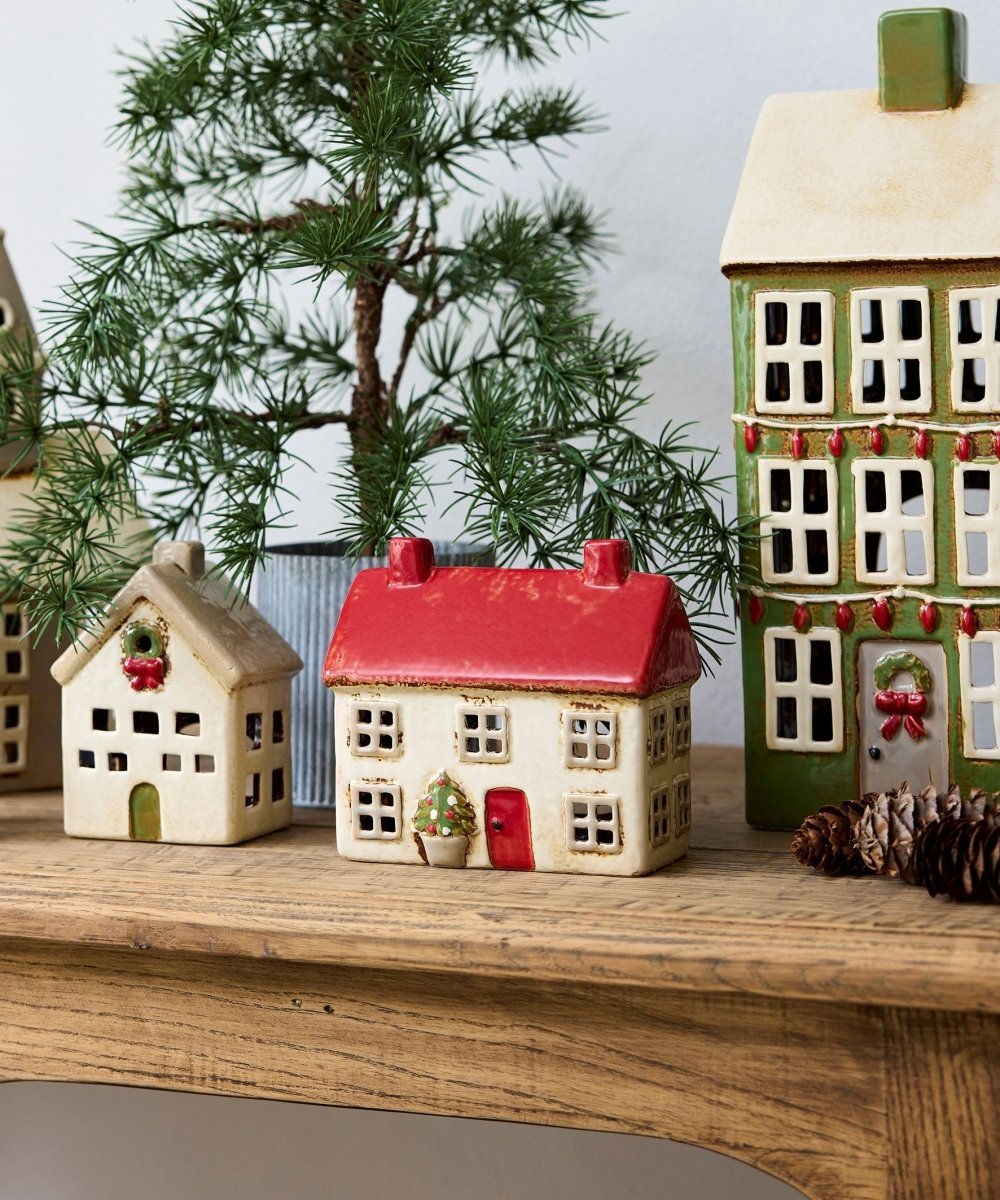 Tea Light Christmas Cottage Stone - Ruby's Home Store