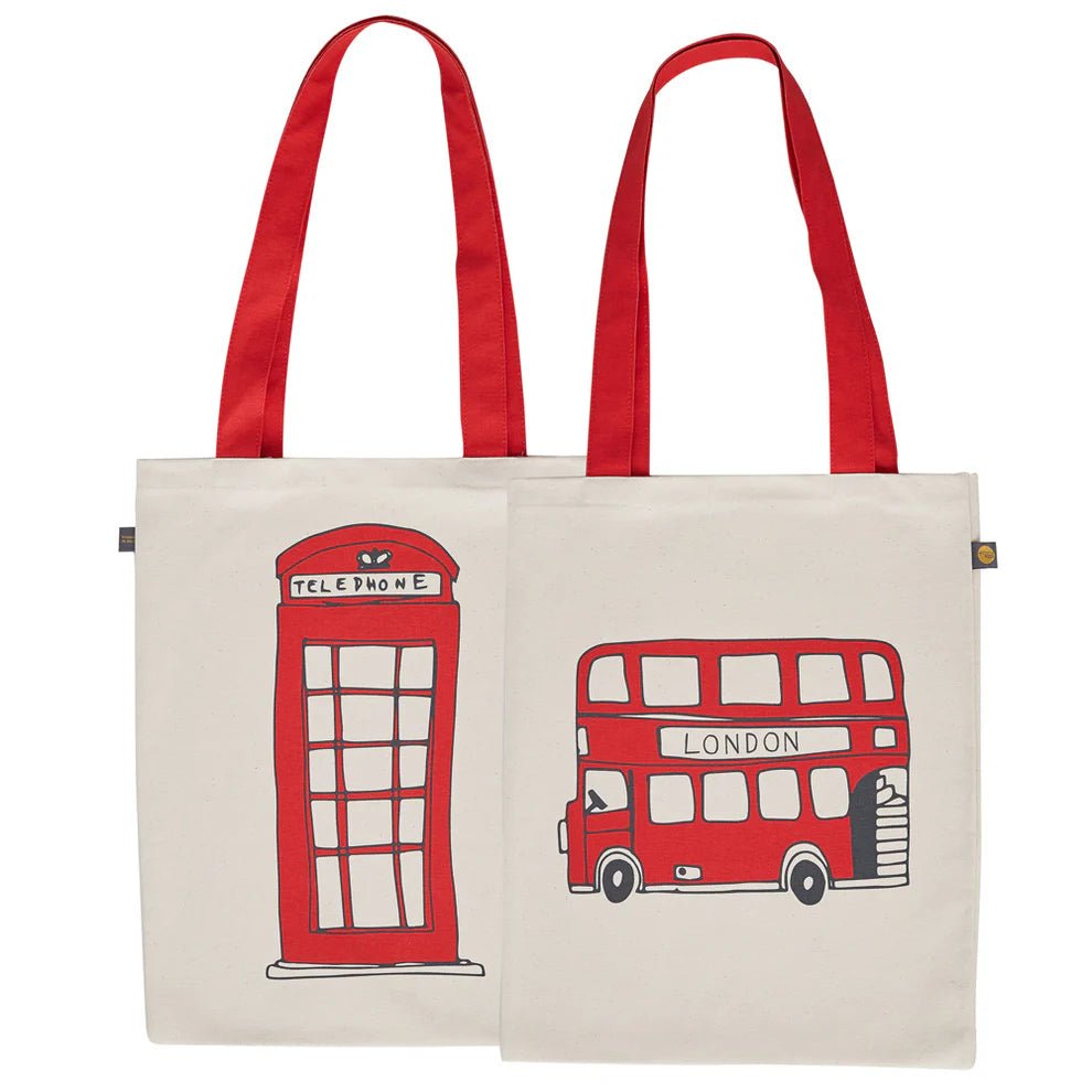 Telephone & Bus Canvas Bag - Victoria Eggs - Ruby's Home Store