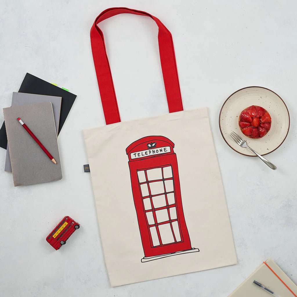 Telephone & Bus Canvas Bag - Victoria Eggs - Ruby's Home Store