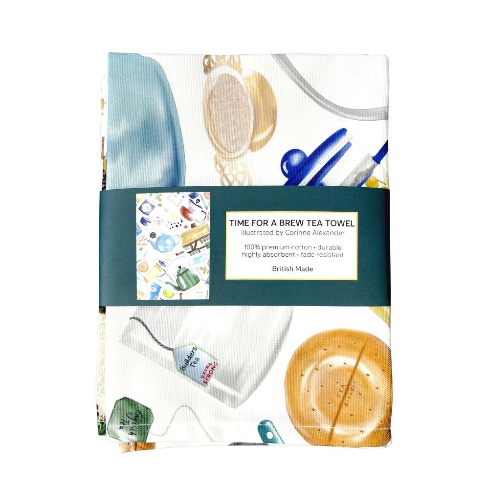Time For a Brew Tea Towel - Corrine Alexander - Ruby&