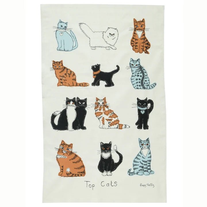 Top Cats Tea Towel - Poppy Treffry - Ruby's Home Store