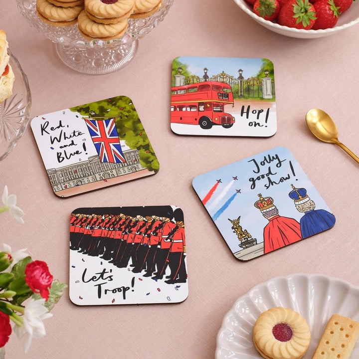 Trooping The Colour Coaster Set – Set of 4 - Victoria Eggs - Ruby&