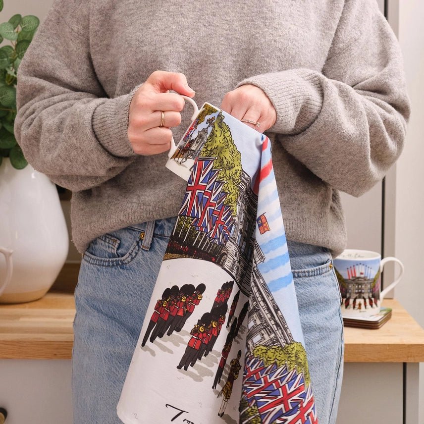 Trooping The Colour Tea Towel - Victoria Eggs - Ruby&