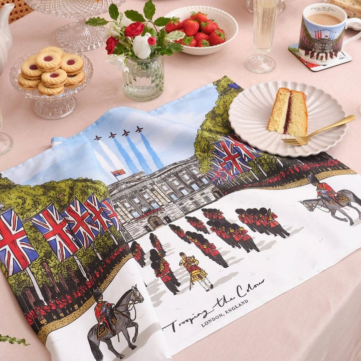 Trooping The Colour Tea Towel - Victoria Eggs - Ruby&