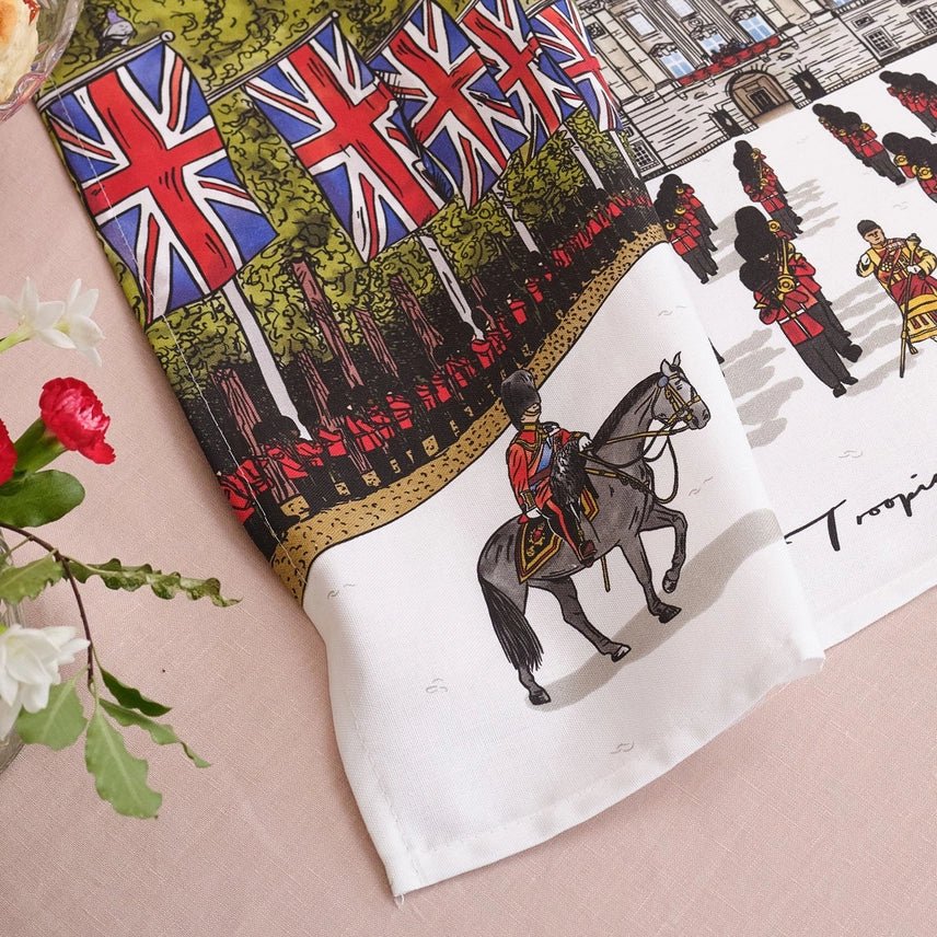 Trooping The Colour Tea Towel - Victoria Eggs - Ruby&