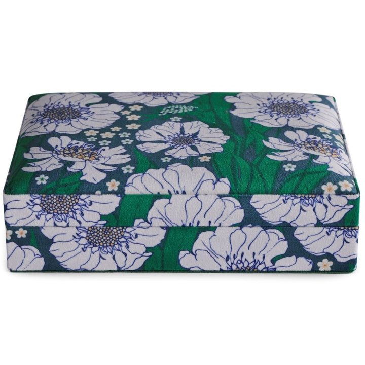 Tumbling Flowers Green Small Velvet Jewellery Box - Kip & Co - Ruby's Home Store