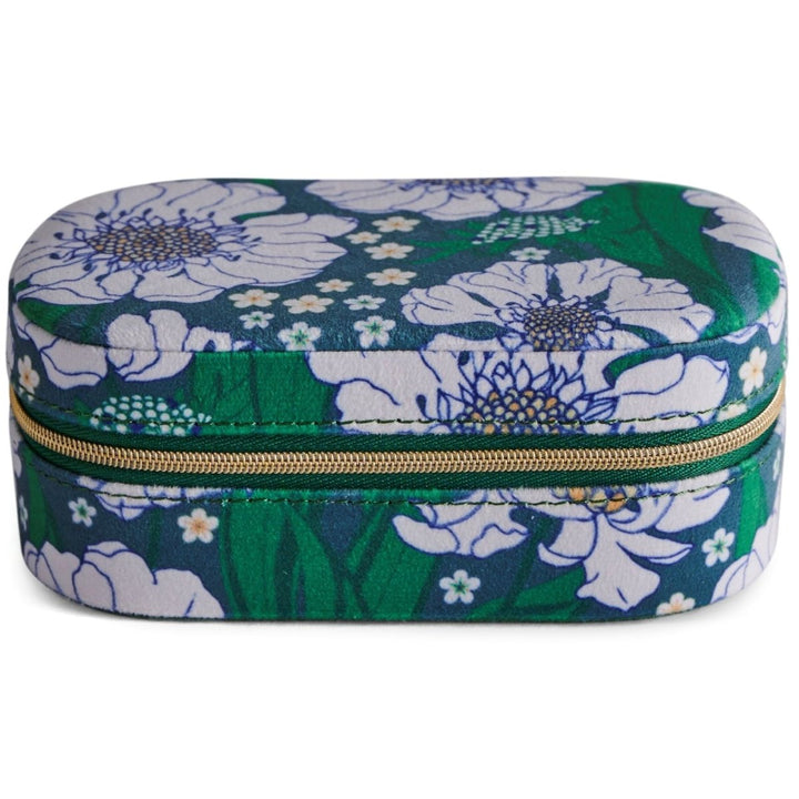 Tumbling Flowers Green Travel Velvet Jewellery Box - Kip & Co - Ruby's Home Store