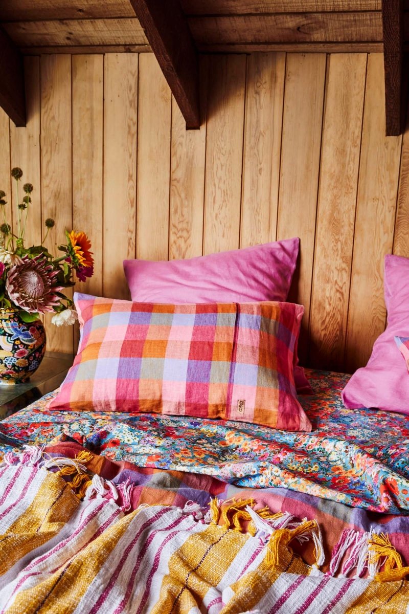 Tutti Frutti Linen Pillowcases - 2 piece standard set - Kip & Co - Ruby's Home Store