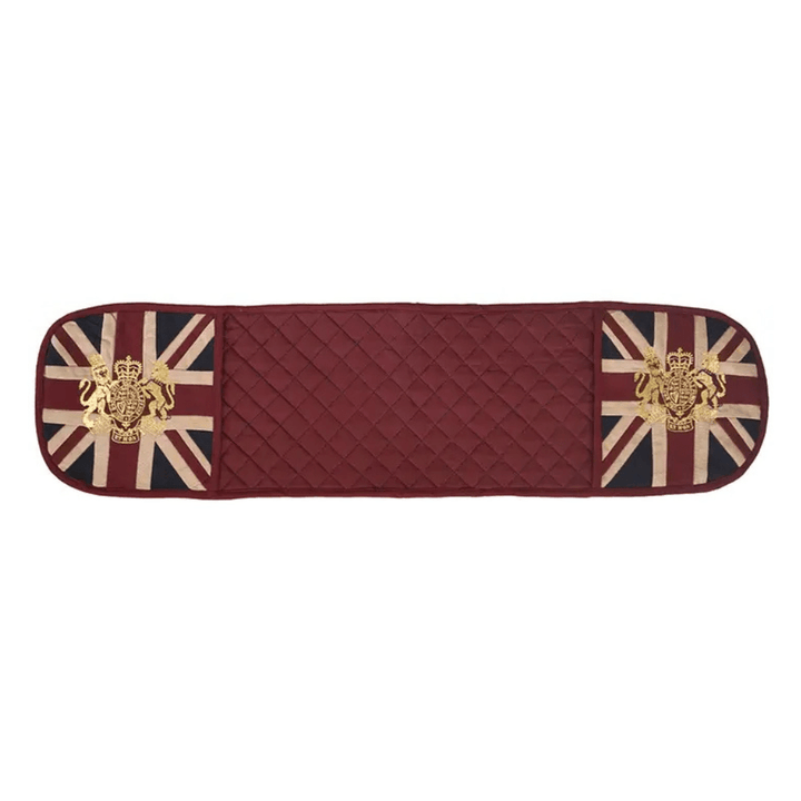Union Jack &amp; Crest Double Oven Glove - Ruby&
