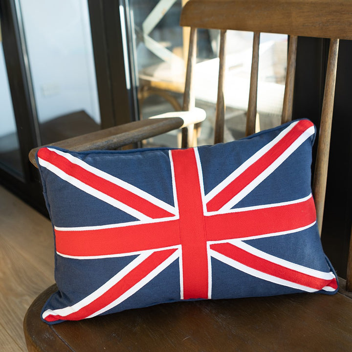 Union Jack cushion on bench - Ruby's Home Store
