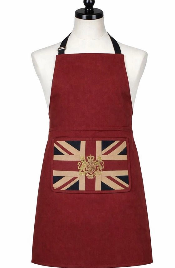 Union Jack Royal Crest Bib Apron - Ruby&