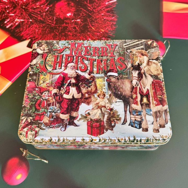 Vintage Christmas Biscuit Tin - Ruby&