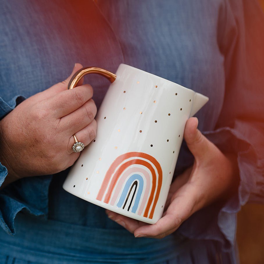 White Rainbow Medium Jug - Carla Dinnage - Ruby's Home Store