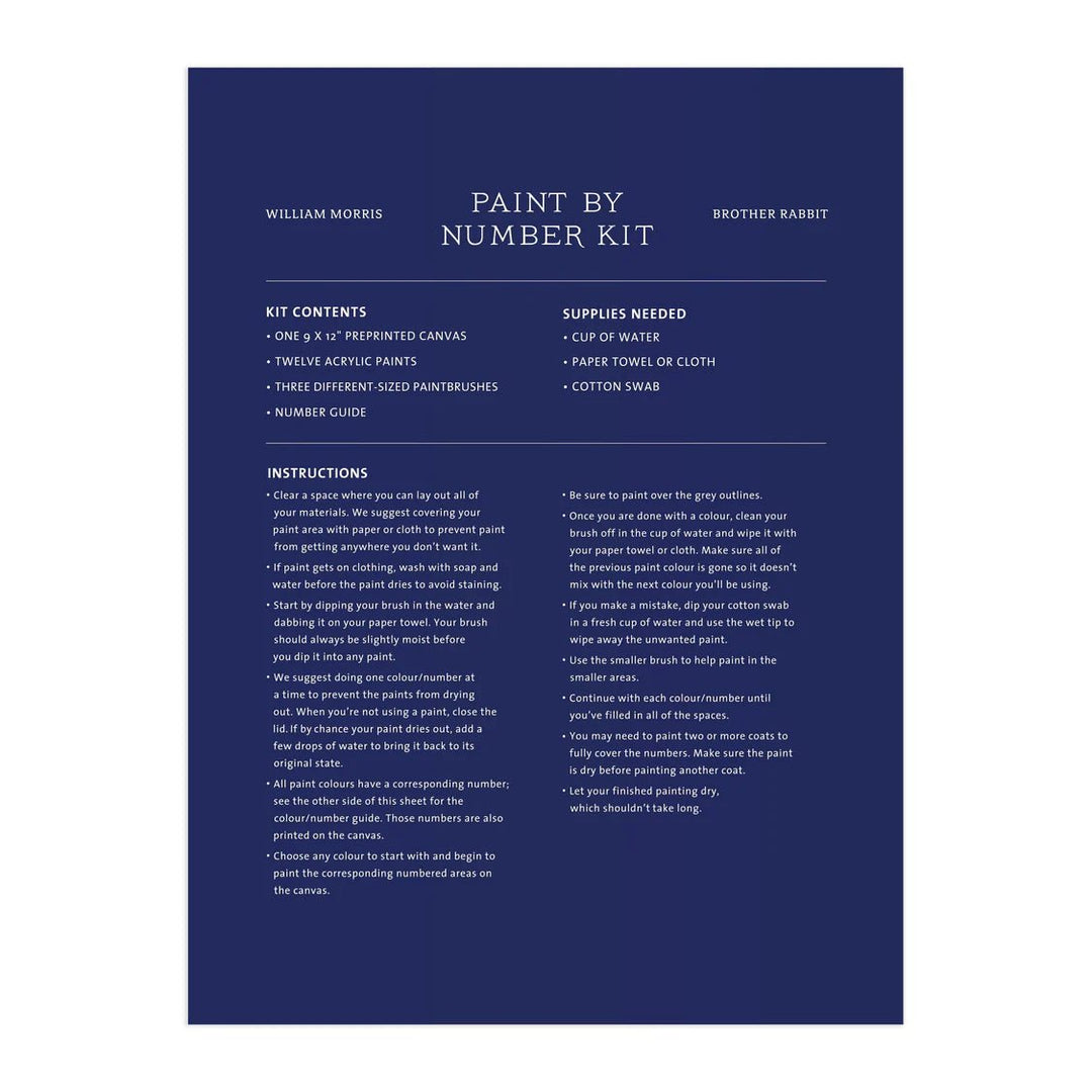 William Morris Brother Rabbit Paint by Number Kit - Ruby's Home Store