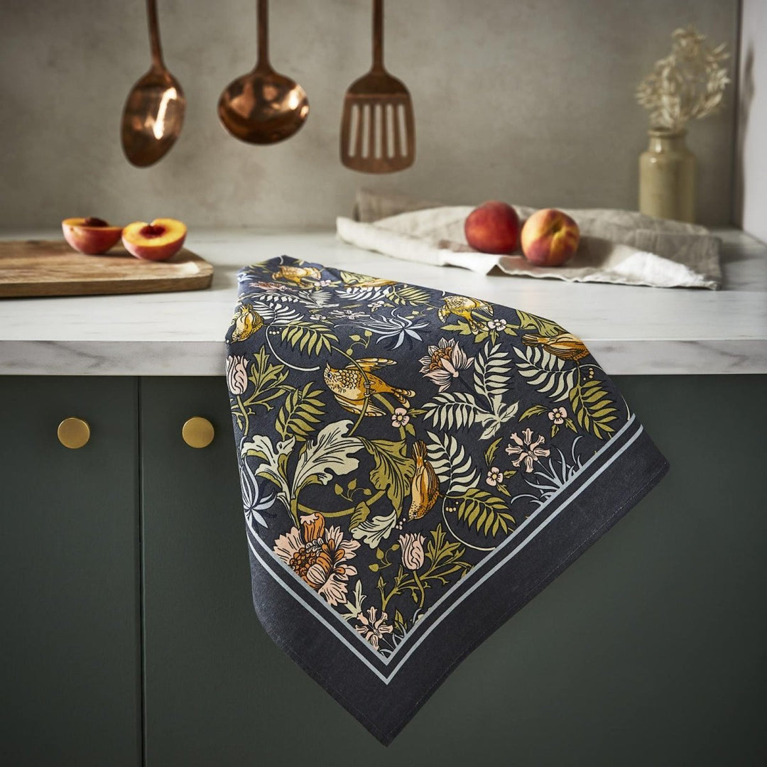 William Morris Finch and Flower Tea Towel - Ruby's Home Store